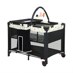 BoPeep Baby Cot Bed Crib Portable Bassinet Black-1954802774013251584