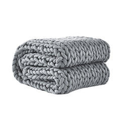 Dreamz Knitted Weighted Blanket Chunky Grey Kids-1954802943781900288