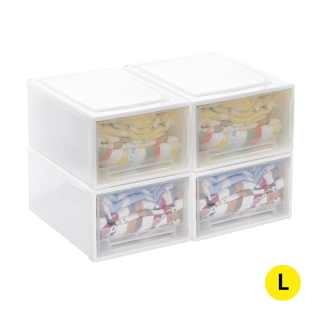 Storage Drawers Large Stackable Containers L 4PK-1954802598221582336