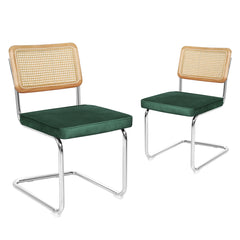 Levede 2xRattan Chair Dining Chairs Green-1954802996143591424