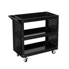 Traderight Tool Trolley Cart 3Tier Toolbox Black-1954802749614985216