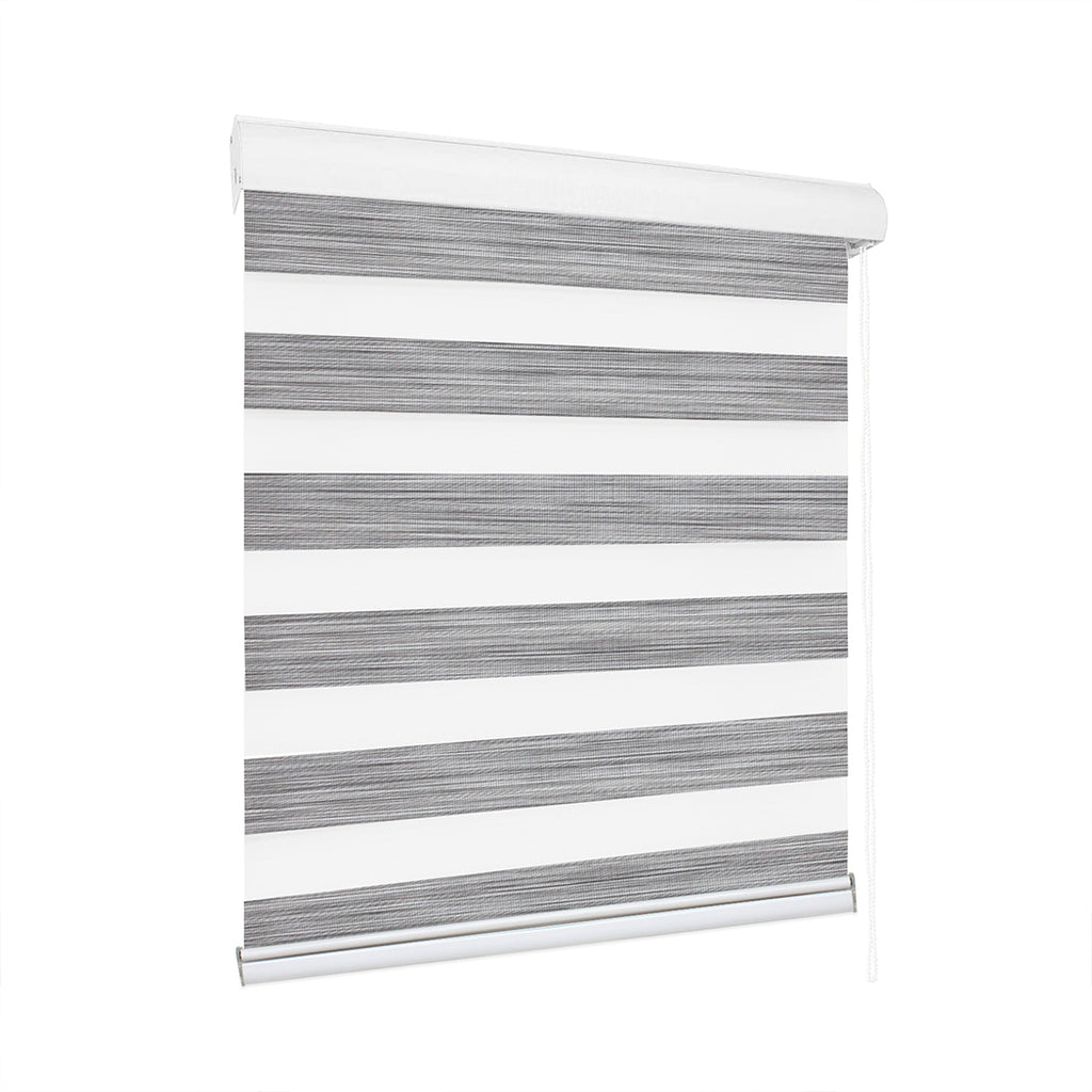Marlow Blackout Zebra Roller Blind Curtains 120x210 Grey-1954802972978450432