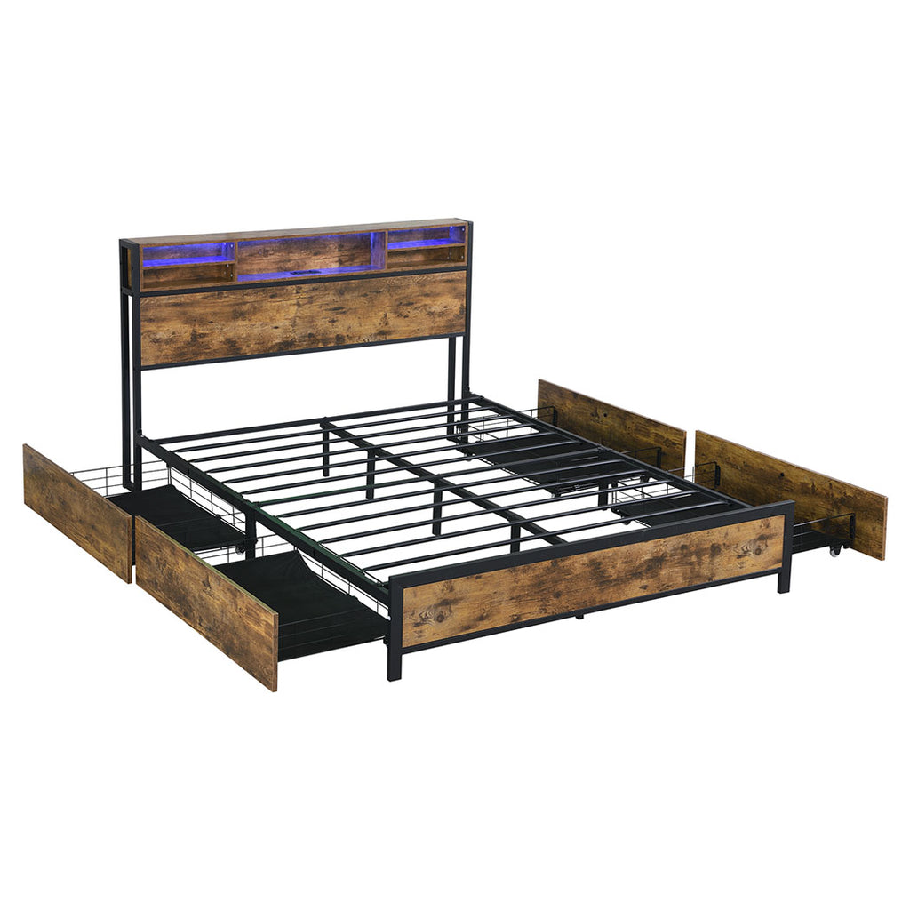 Levede bed frame queen-1954802406185373696