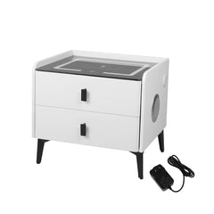 Levede Bedside Table LED Lights Drawers Storage-1954802385163522048