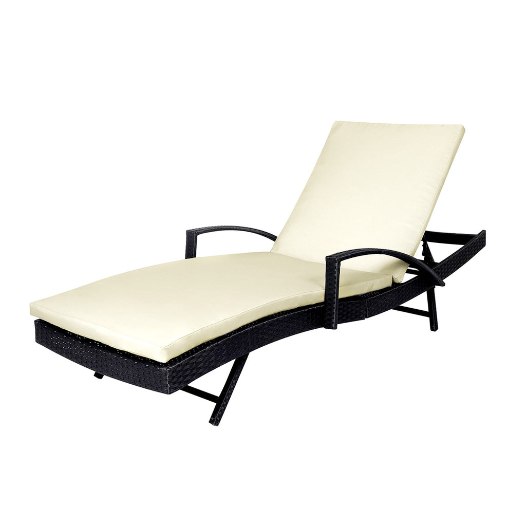 Levede Outdoor Sun Lounger Furniture Beige-1954802878212345856