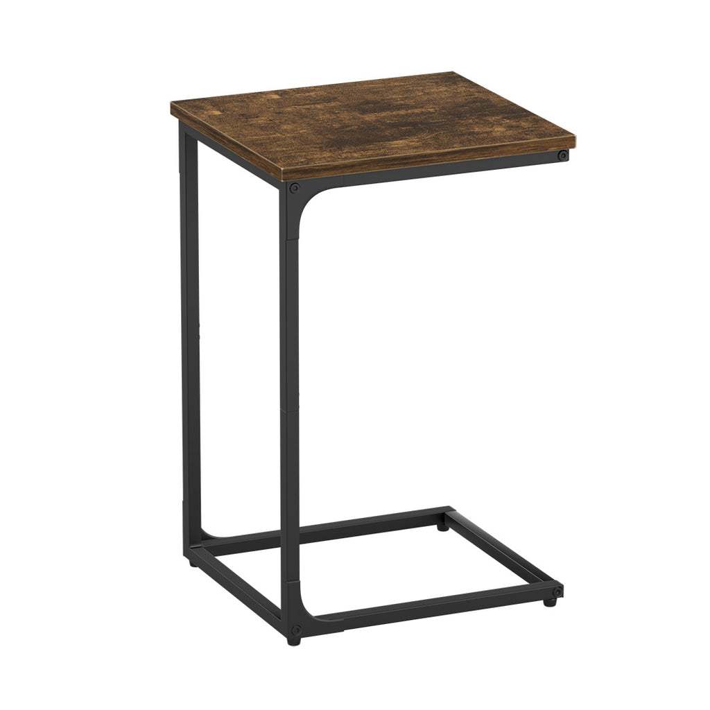 Levede C-shaped End Table Side Sofa Coffee Wood Overbed Laptop Table Industrial-1954802385700392960
