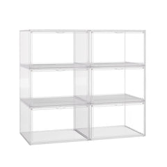 Stacked 6Pc Shoe Box Storage Display Stackable-1954802434610171904