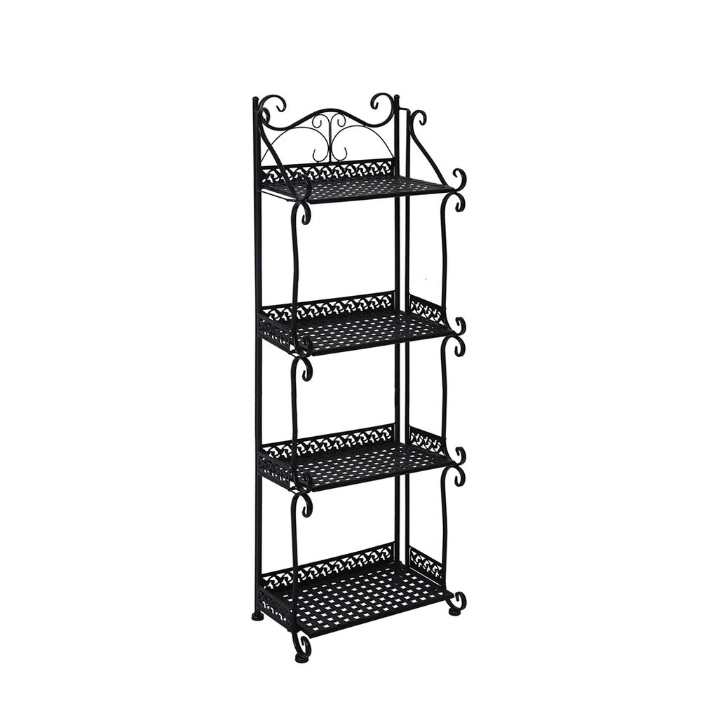 Levede Plant Stand 4 Tiers Outdoor Indoor Black-1954802668031578112