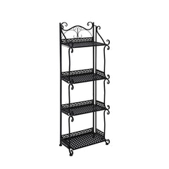 Levede Plant Stand 4 Tiers Outdoor Indoor Black-1954802668031578112