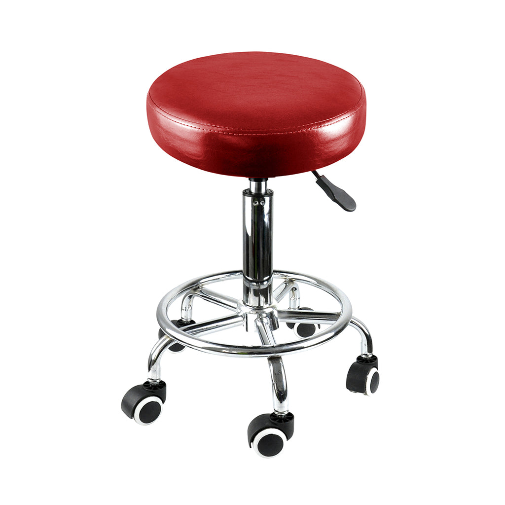 Levede Salon Stool Swivel Barber Stools Red-1954802612465438720