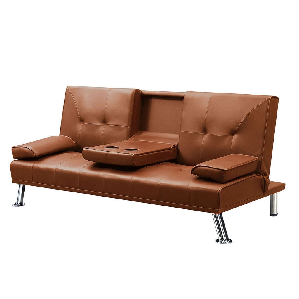 Levede Sofa Bed Adjustable Recliner Brown-1954803010827849728