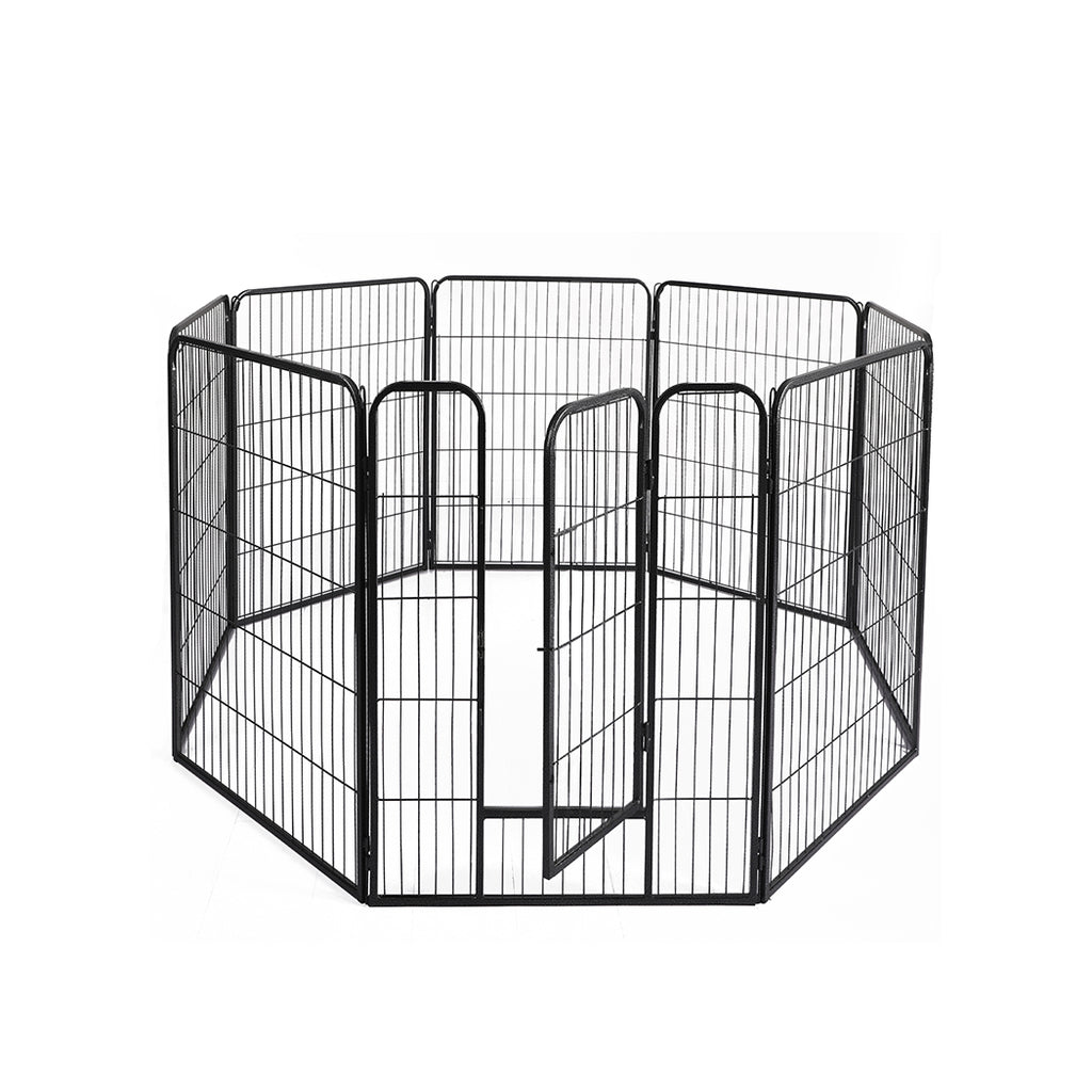PaWz 8 Panel Pet Dog Playpen Puppy Exercise Black 24 inch-1954803023721140224