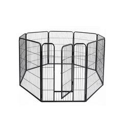 PaWz 8 Panel Pet Dog Playpen Puppy Exercise Black 24 inch-1954803023721140224