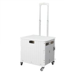 Folding Shopping Trolley Cart Portable Beige-1954802609462317056