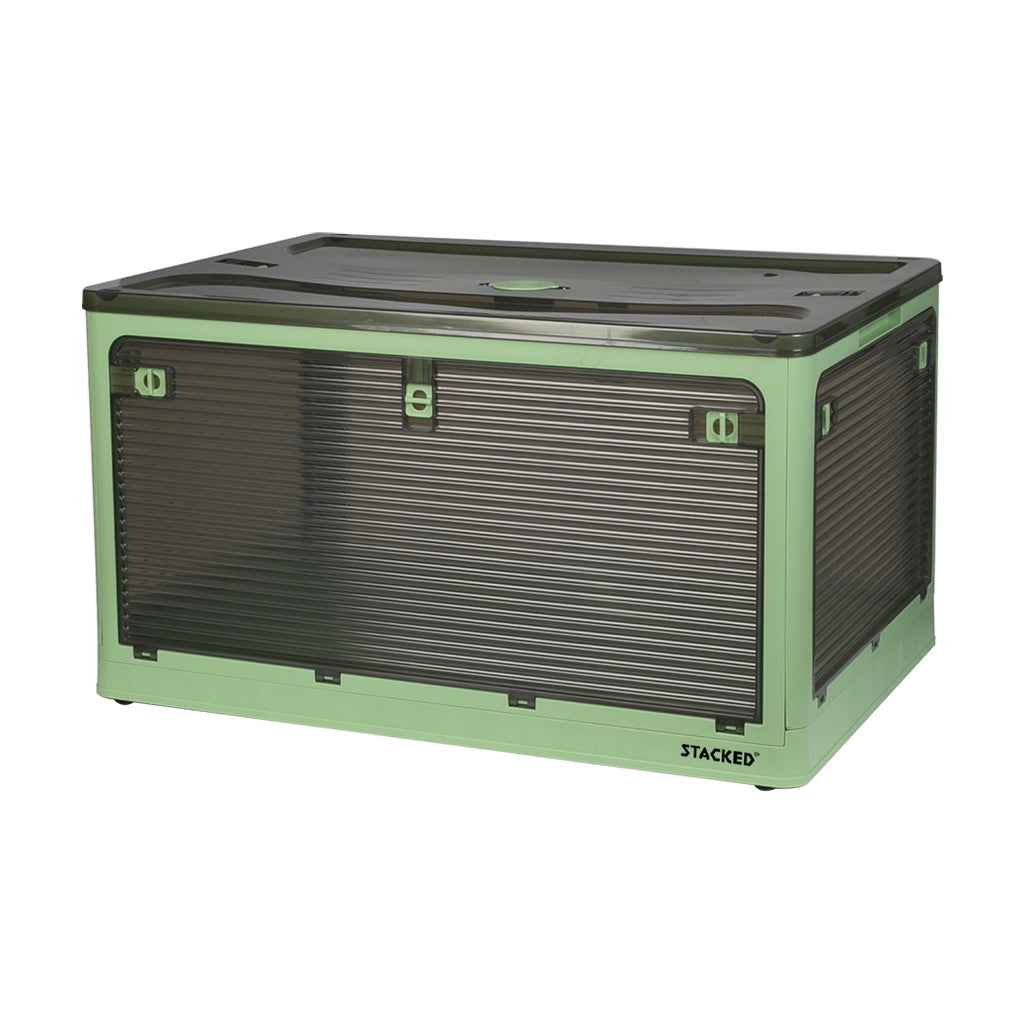 Storage Box Plastic Stackable Container L Green Large-1954802599781863424