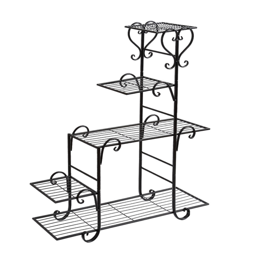 Levede Plant Stand Outdoor Indoor Metal Black-1954802662285381632