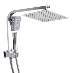 High Pressure Shower Head Set Rain Square Silver-1954802745596841984