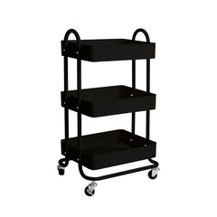 Levede 3 Tiers Kitchen Trolley Cart Black-1954802728345669632