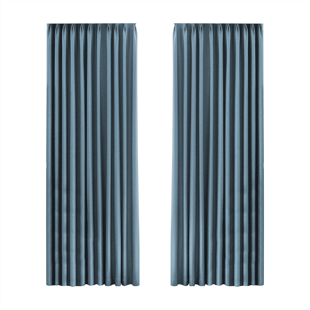 Marlow 2XBlockout Curtains Chenille 132x250 Blue-1954802975318872064