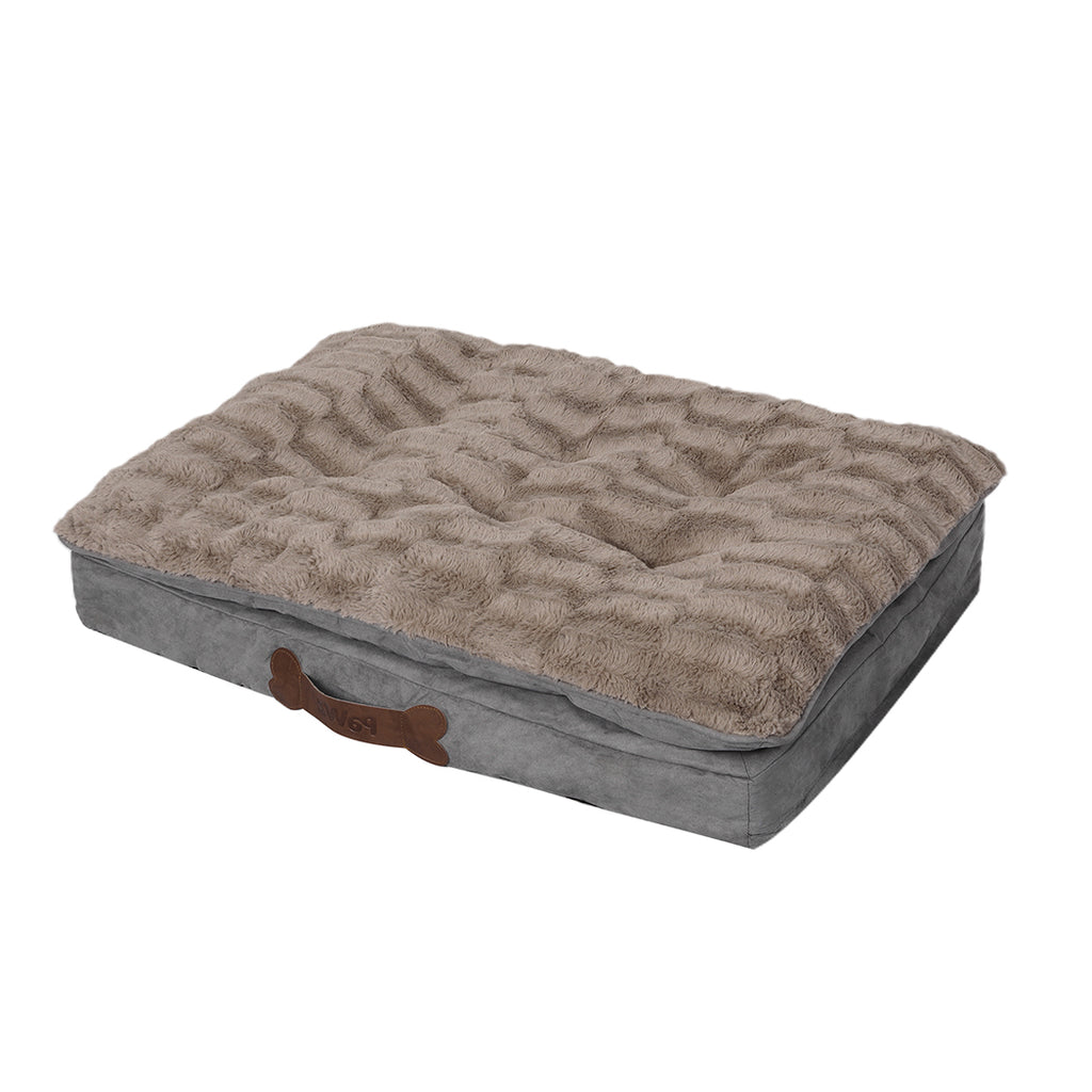Dog Calming Bed Warm Soft Plush Comfy XL Khaki X-Large-1954802527987961856