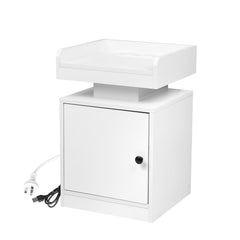 Levede Bedside Table USB Charger Outlet RGB White-1963748908136009728