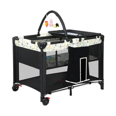 BoPeep Baby Cot Bed Crib Portable Bassinet Black-1954802774013251585