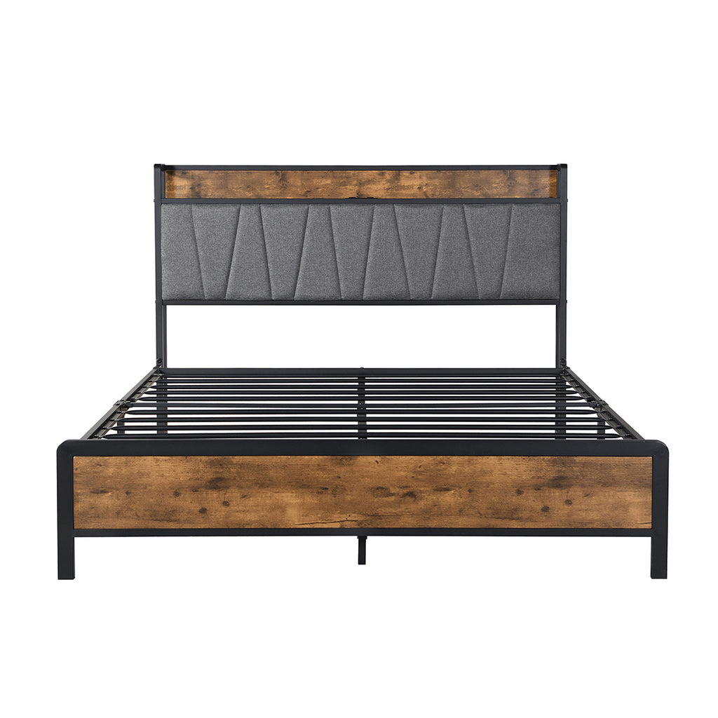 Levede Queen Bed Frame Tufted Headboard USB Charge-1954802934642511873