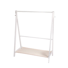 Levede Clothes Rack Wooden Wardrobe White-1954803003496206337