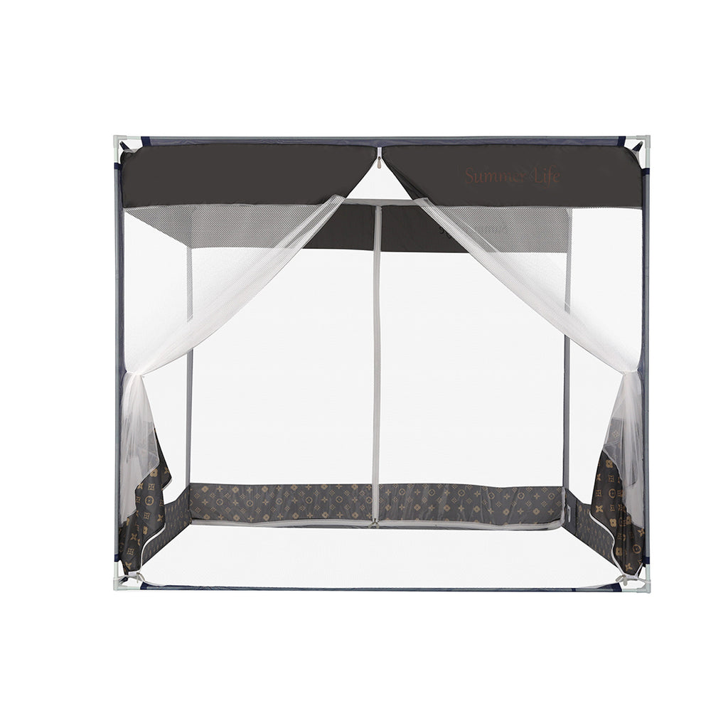 Dreamz Mosquito Bed Nets Foldable Canopy Square Grey-1954802841323442177