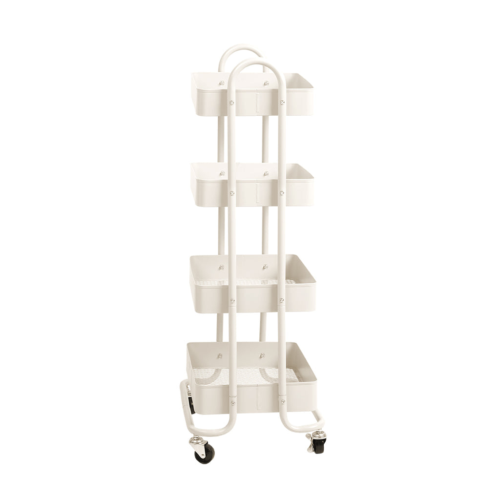 Levede 4 Tiers Kitchen Trolley Cart White-1954802729440382977