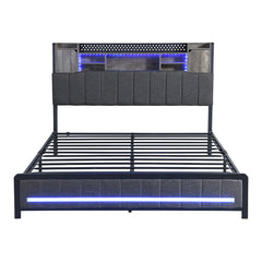 Levede Queen Bed Frame with Storage Headboard RGB LED-1954802450150068225