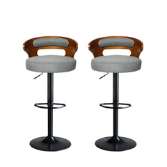 Levede 1x Kitchen Bar Stools Gas Lift Grey-1954802951721717761