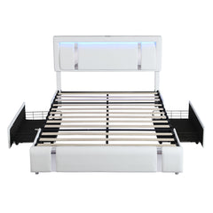 Levede Double Bed Frame With Adjustable Headboard White-1954802444223516673