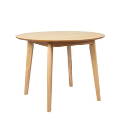 Levede Dining Table Round Rubberwood Base 100cm Natural 100 CM-1954802998861500417