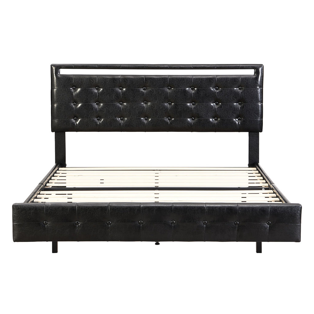 Levede  Floating Bed Frame Queen with Headboard LED Lights Mattress Base-1954802377370505217