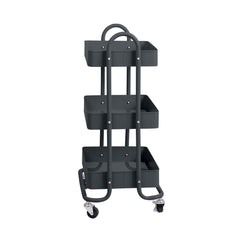 Levede 3 Tiers Kitchen Trolley Cart Grey-1954802728517636097