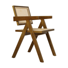 Levede 1x Walnut Wicker Armchair Dining Chair-1954802994130325505