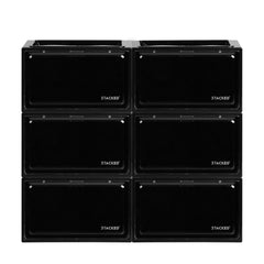 Stacked Shoe Box Acrylic Sneaker Display 6PC Black-1954802597328195585