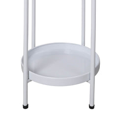 Levede 2 Tiers Plant Stand Metal Flower White Medium-1954802666353856513
