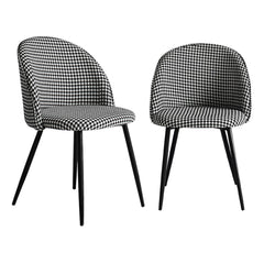 Levede 2x Dining Chairs Kitchen Cafe Black and White-1954802979513176065