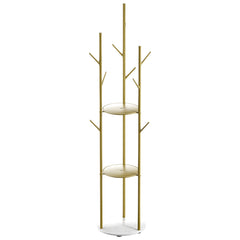 Levede Coat Rack Clothes Stand 8 Hook Organizer Gold-1954803015403835393