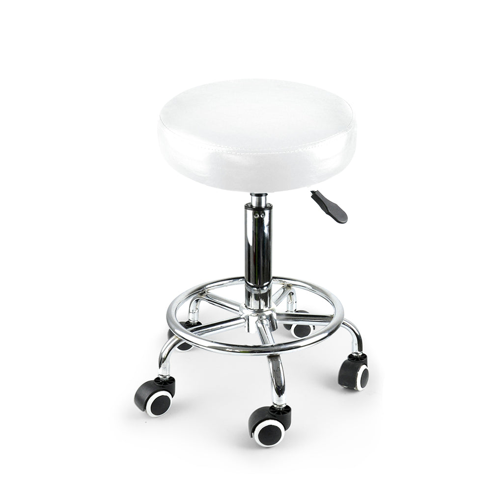 2x Levede Swivel Salon Barstool Hairdressing White-1954802613753090049