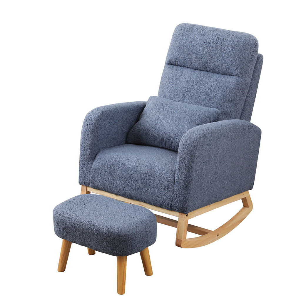 Levede Rocking Chair Ottoman Footrest With Side Pocket-1954802459599835137