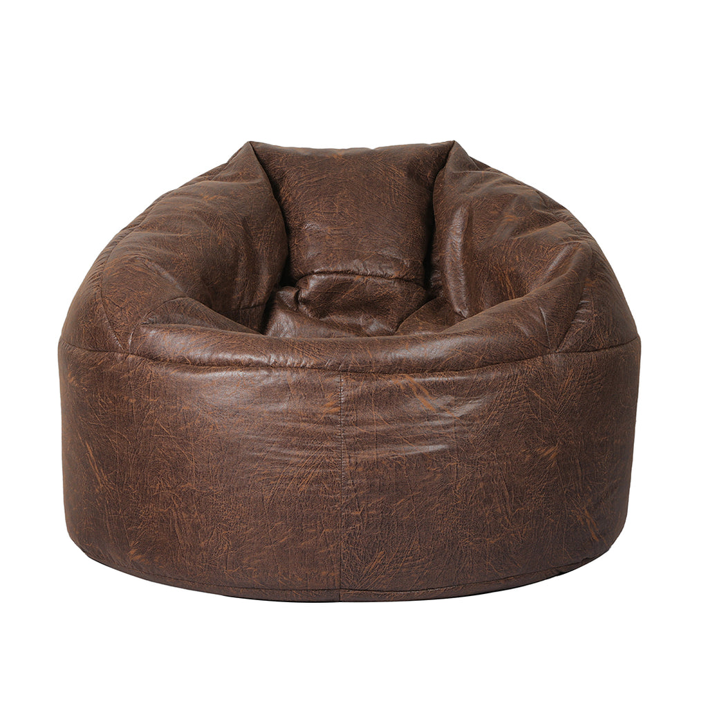 Marlow Bean Bag Chair Cover PU Couch Brown-1966287382361804801
