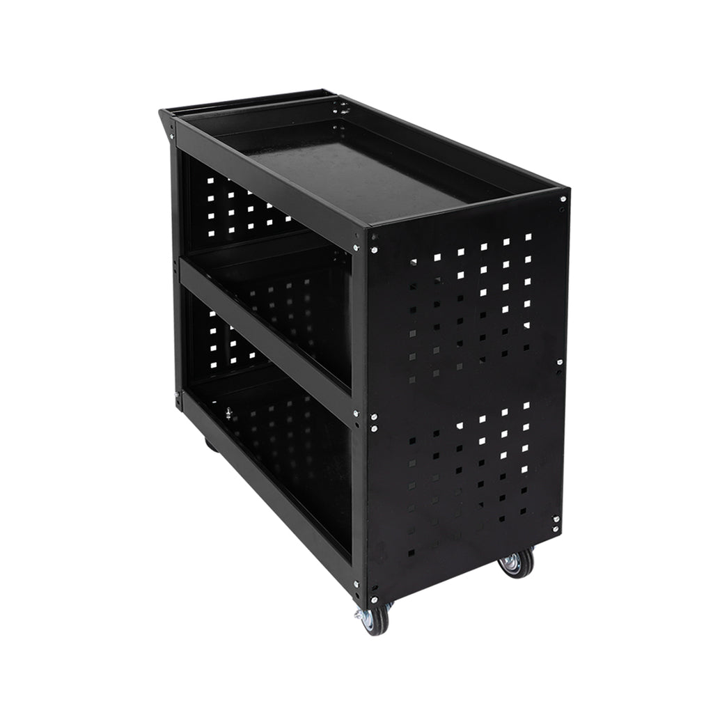 Traderight Tool Trolley Cart 3Tier Toolbox Black-1954802749614985217