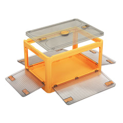 124L Storage Box Stackable Clothes Container L Orange Large-1954802599962218497