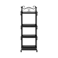 Levede Plant Stand 4 Tiers Outdoor Indoor Black-1954802668031578113