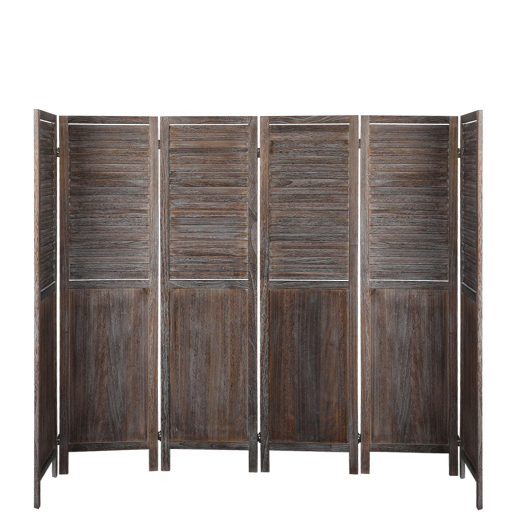 Levede 6 Panel Partition Room Divider Brown-1954802330083921921