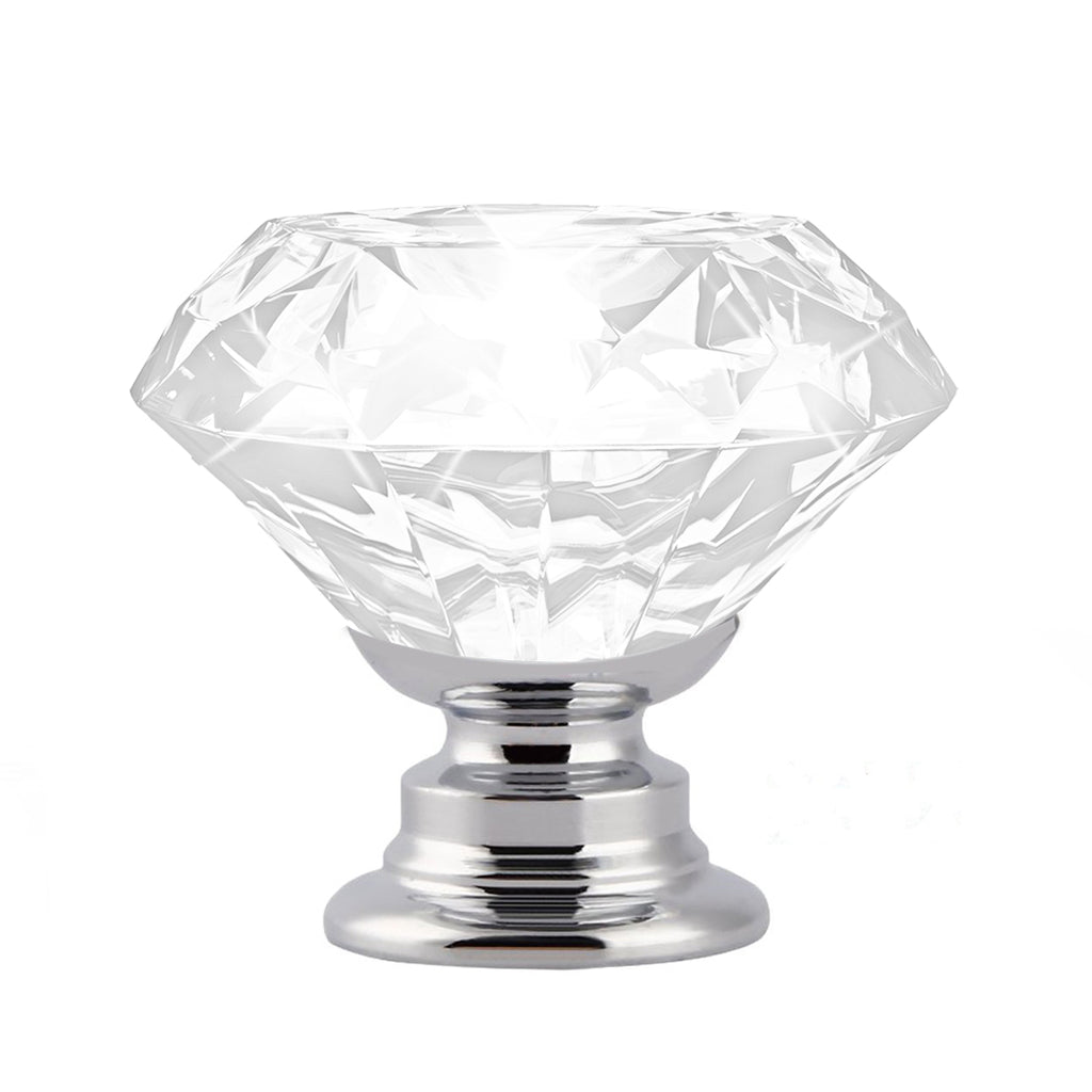 16 Pcs Clear Crystal Knobs Diamond 40mm Large Transparent-1954802684691353601