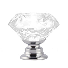 16 Pcs Clear Crystal Knobs Diamond 40mm Large Transparent-1954802684691353601